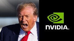 Presidente Donald Trump e Nvidia (Fonte da imagem: Brendan McDermid, Reuters, e Nvidia; editado)