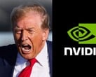 Presidente Donald Trump e Nvidia (Fonte da imagem: Brendan McDermid, Reuters, e Nvidia; editado)