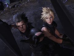 Uma captura de tela mostrando Zack e Cloud em Final Fantasy VII Rebirth