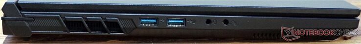 Esquerda: 2x USB-A (5 Gb/s), fone de ouvido, microfone + S/PDIF
