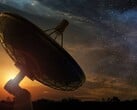 Imagem ilustrativa mostrando um telescópio apontado para o céu noturno. (Fonte da imagem: Shutterstock / paulista)