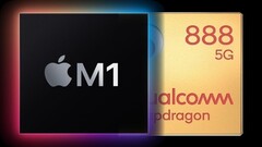 O Apple M1 SoC no novo iPad Pro vai ser um desafio difícil para um tablet rival Snapdragon 888. (Fonte da imagem: Apple/Qualcomm - editado)
