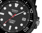 O Casio MRW-240H-1E1JF totalmente preto, na foto.