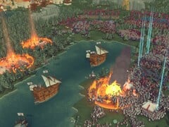 Uma imagem mostrando exércitos e navios em “Diplomacy is Not an Option”, atualmente à venda no Steam.