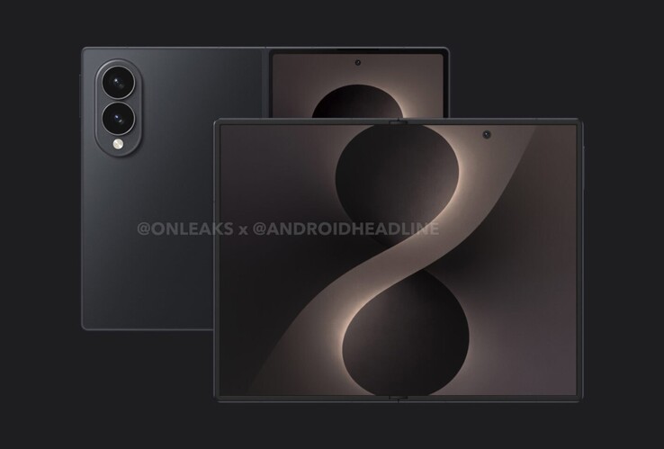 Vazamento de renderizações do Galaxy Z Fold 8 Wide.