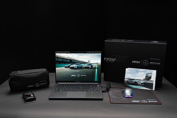 Bolsa de brindes MSI Stealth 16 Mercedes-AMG Motorsport (imagem via MSI)