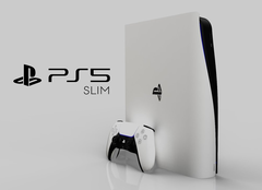 O PS5 Slim, como imaginado pelo Concept Creator e LetsGoDigital. (Fonte da imagem: LetsGoDigital &amp;amp; Concept Creator)