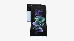 Este &quot;Galaxy Z Flip4&quot; poderá estrear em breve. (Fonte: OnLeaks X 91Mobiles)