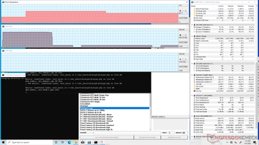 Teste de loop DiskSpd com o espalhador de calor Blade incluído. Observe o mergulho de desempenho para apenas ~890 MB/s antes do final do primeiro teste