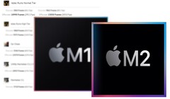 A GPU Apple M2 tem oferecido aumentos de desempenho decentes em relação à sua contraparte M1. (Fonte de imagem: Apple/GFXBench - editado)