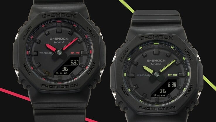 Os relógios Casio GMA-P2100SA-1A1 e GMA-P2100SA-1A2. (Fonte da imagem: Casio)