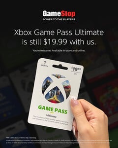 Captura de tela de uma postagem de mídia social da GameStop anunciando suas ofertas &quot;mais baratas&quot; do Xbox Game Pass (fonte da imagem: GameStop)
