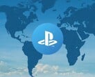 Logotipo da conta do PlayStation exibido no mapa-múndi