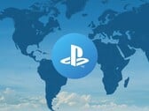 Logotipo da conta do PlayStation exibido no mapa-múndi
