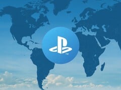 Logotipo da conta do PlayStation exibido no mapa-múndi
