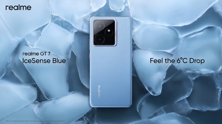 Realme GT 7 na cor IceSense Blue (Fonte da imagem: X)