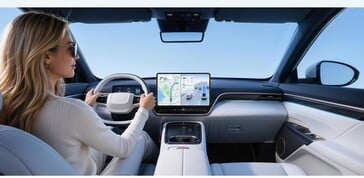 O Teclast M60 é mostrado sendo utilizado para navegação em um carro