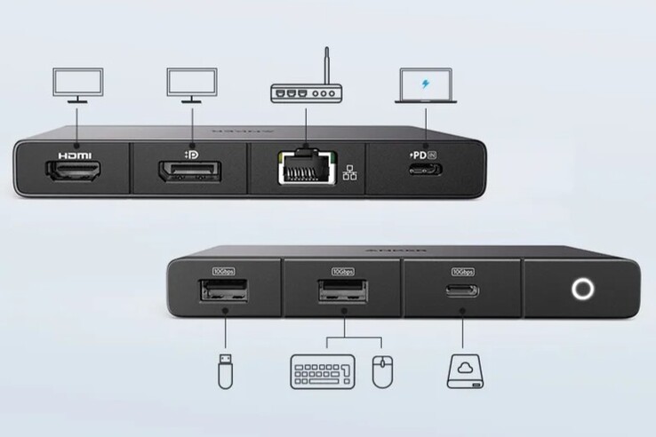 O hub USB-C Anker 556 (8 em 1, USB4). (Fonte da imagem: Anker)