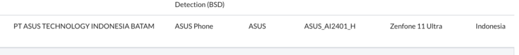 Uma entrada para o Asus Zenfone 11 Ultra foi descoberta na autoridade de certificação indonésia SDPPI.