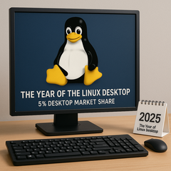 O Linux atinge 5% de participação no mercado de sistemas operacionais para desktops, indicando uma adoção crescente entre consumidores e jogadores. (Imagem gerada via ChatGPT)