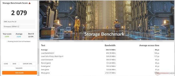 pontuação de armazenamento do 3DMark
