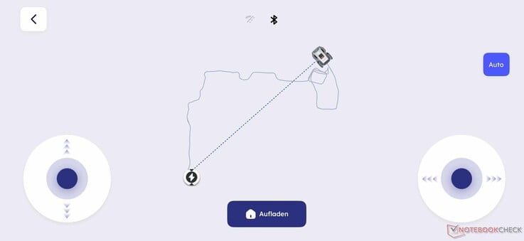 Mapeamento manual com a Anthbot M9 - incluindo loops em torno de uma ilha de canteiro de flores após o mapeamento de IA.