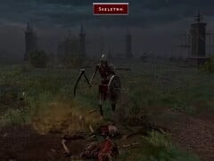 Enfrentamos um esqueleto em Diablo II: Resurrected VR