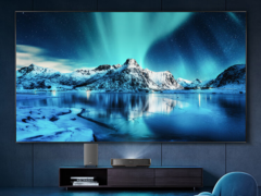 A Hisense Starlight S1 Pro Laser TV tem uma tela dobrável. (Fonte da imagem: Hisense)