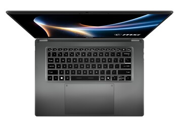 MSI Prestige 16 Flip AI+ - Teclado e touchpad. (Fonte da imagem: MSI)
