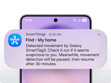 Notificação de localização do Samsung SmartTag 3.