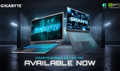 Os notebooks Gigabyte Gaming A16 PRO e Gaming A18 (Fonte da imagem: Gigabyte)