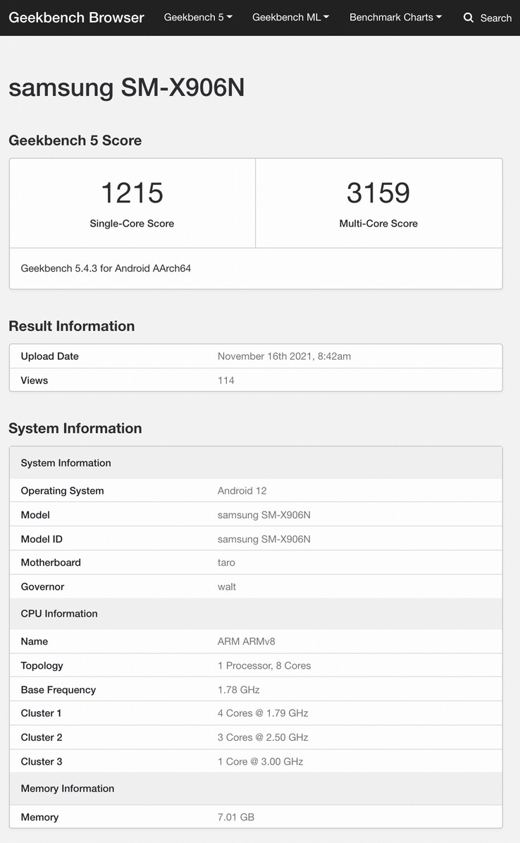 (Fonte de imagem: Geekbench)