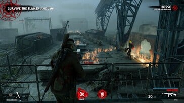 Na foto: uma captura de tela do jogo “Zombie Army 4”.