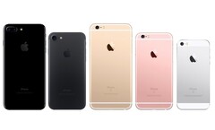 L-R: Apple iPhone 7 Plus, iPhone 7, iPhone 6s Plus, iPhone 6s, iPhone SE. (Fonte da imagem: AppleInsider - editado)