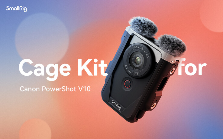 O SmallRig Canon PowerShot V10 Cage Kit parece estar em casa com a câmera de bolso. (Fonte da imagem: SmallRig)