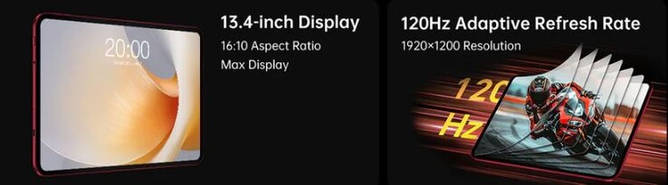 O grande tablet Android tem uma tela de 120 Hz (Fonte da imagem: Teclast)