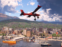 Hobart, Tasmânia, Austrália, como visto na última atualização do Microsoft Flight Simulator 2024.