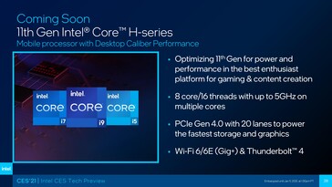 Intel 11ª geração Tiger Lake 45 W. (Fonte: Intel)