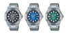 Da esquerda para a direita: os relógios Casio Marine Sports MTD-140D-1AV, MTD-140D-2AV e MTD-140D-3AV. (Fonte da imagem: Casio, editado)