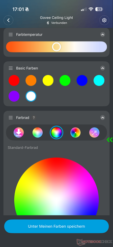 Seleção de cores