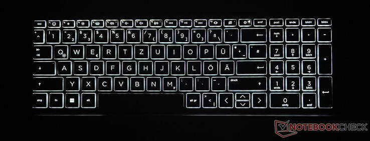 Até mesmo iluminação de teclado