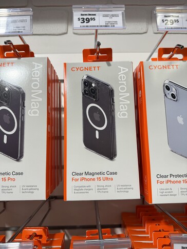 as capas para iPhone 15 Pro dos principais fabricantes, como a Cygnett, também foram projetadas para o botão mudo excluído. (Fonte: Notebookcheck)