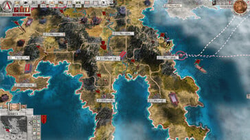 Na foto: uma captura de tela do jogo Imperiums: Greek Wars.