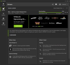 Nvidia GeForce Game Ready Driver 556.12 baixando no aplicativo Nvidia (Fonte: Próprio)