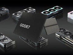 Memória GDDR7 mostrada com GPUs Nvidia RTX série 50 (Fonte da imagem: Memphis Electronic, Blog da Nvidia com edições)