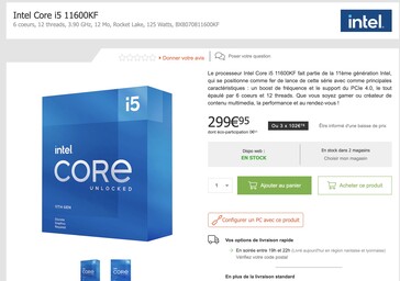 Enquanto o Intel Core i5-10600KF é 100 Euros (~$118) mais barato