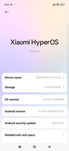Software Xiaomi Redmi Note 15 Pro 5G