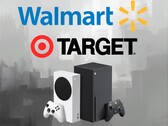 Logotipos do Walmart e da Target mostrados acima dos consoles Xbox (Fonte da imagem: Walmart, Target, Xbox Wire com edições)