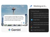 O Gemini Spark processa uma pesquisa de voos no Chrome e inicia a reserva