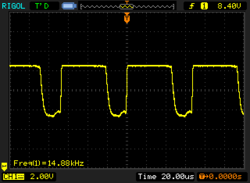 PWM cintilando a 14880 Hz (todos os níveis de luminosidade)